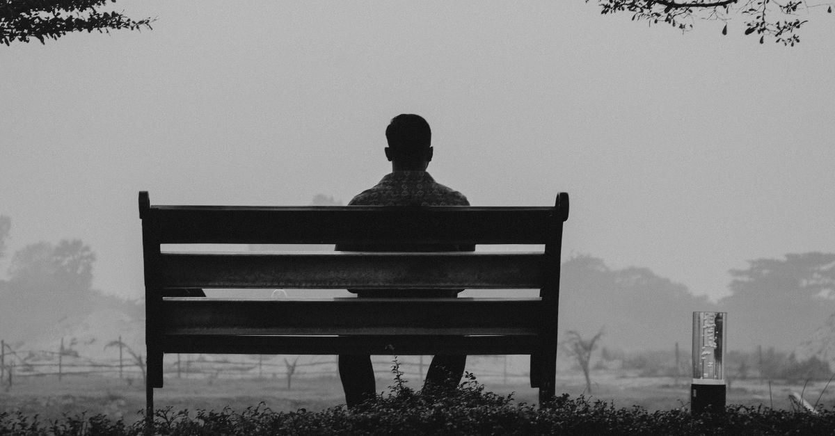 A Lonely Man Sitting on the Bench; sneaky ways corruption tries to infiltrate our lives.