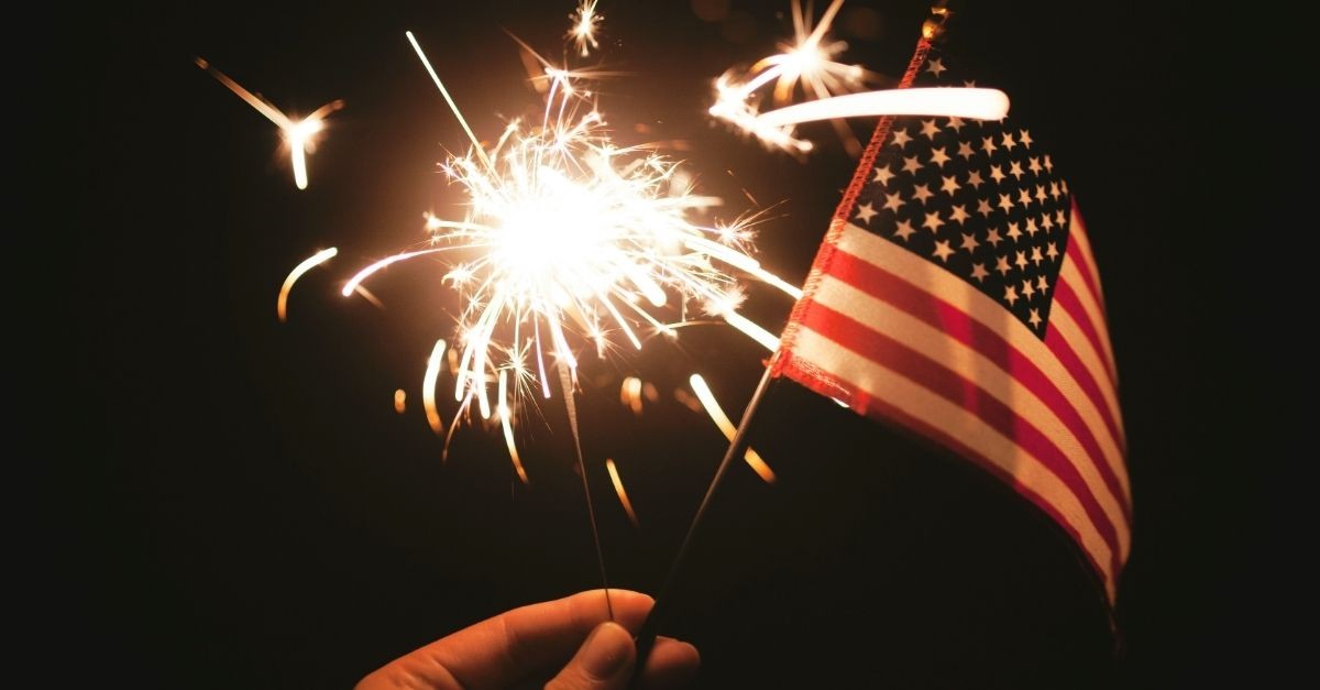Fireworks and the American Flag
