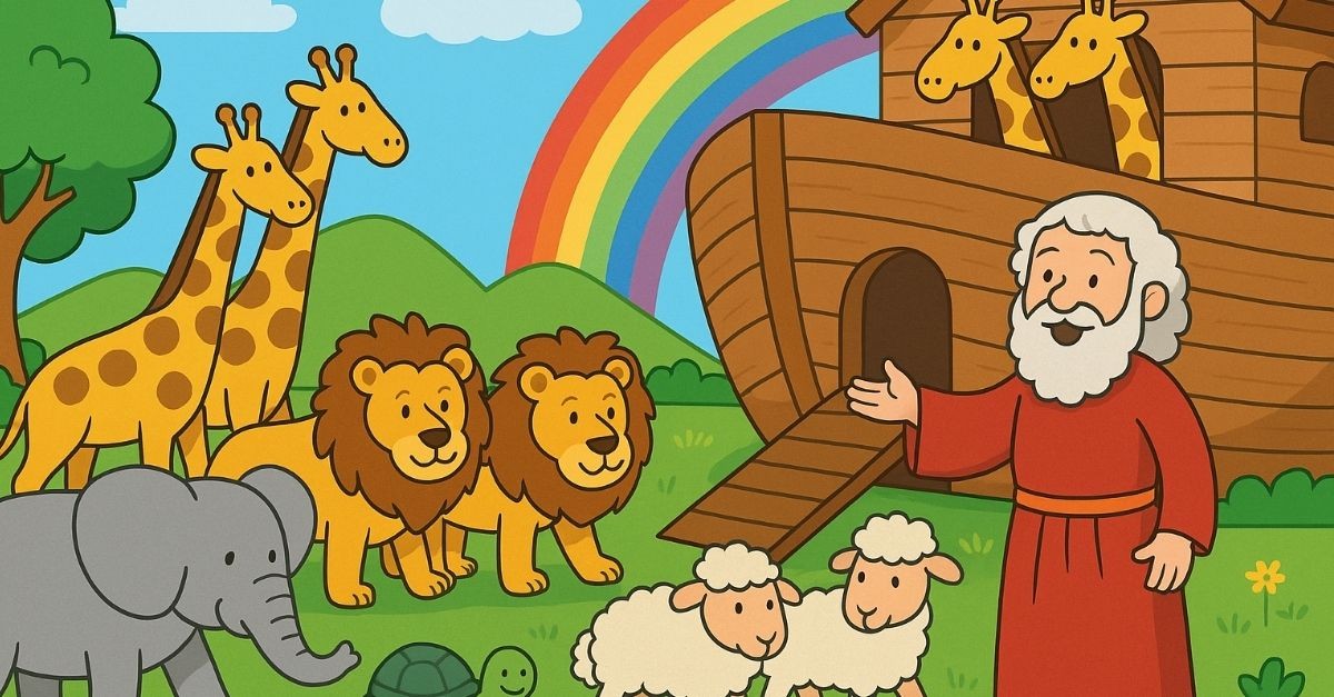 Children's Illustration of the Story of Noah