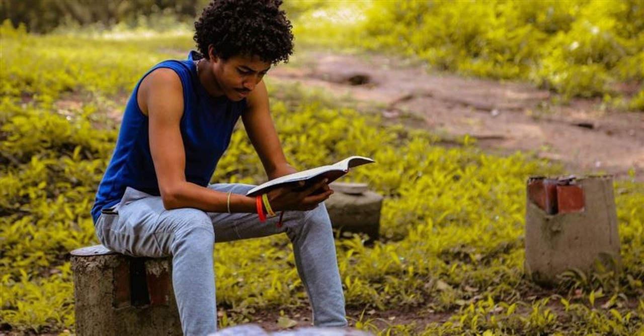 Man reading Bible