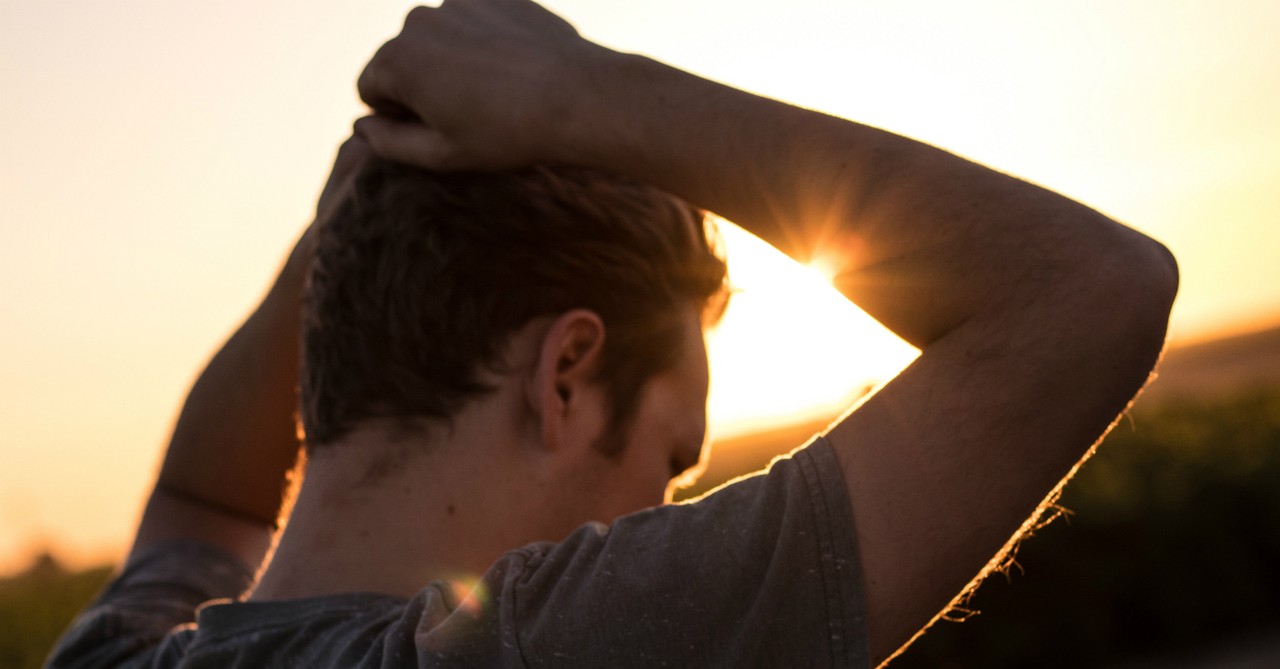 man looking anxious hands above his head, things I tell myself every day