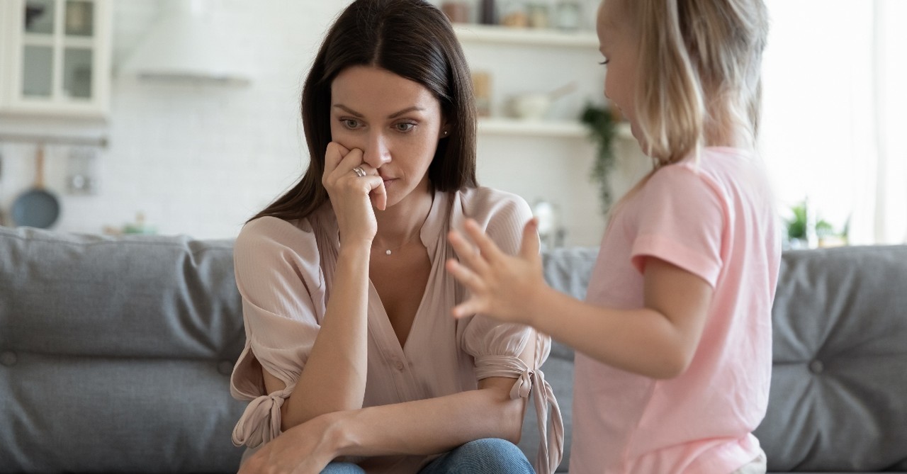 mom looking distracted not listening to daughter talking to her, why you don't hear from God when you need him most