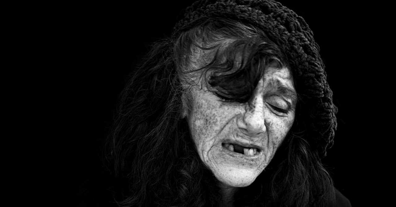 portrait of homeless woman Kathryn photographed by Leah den Bok