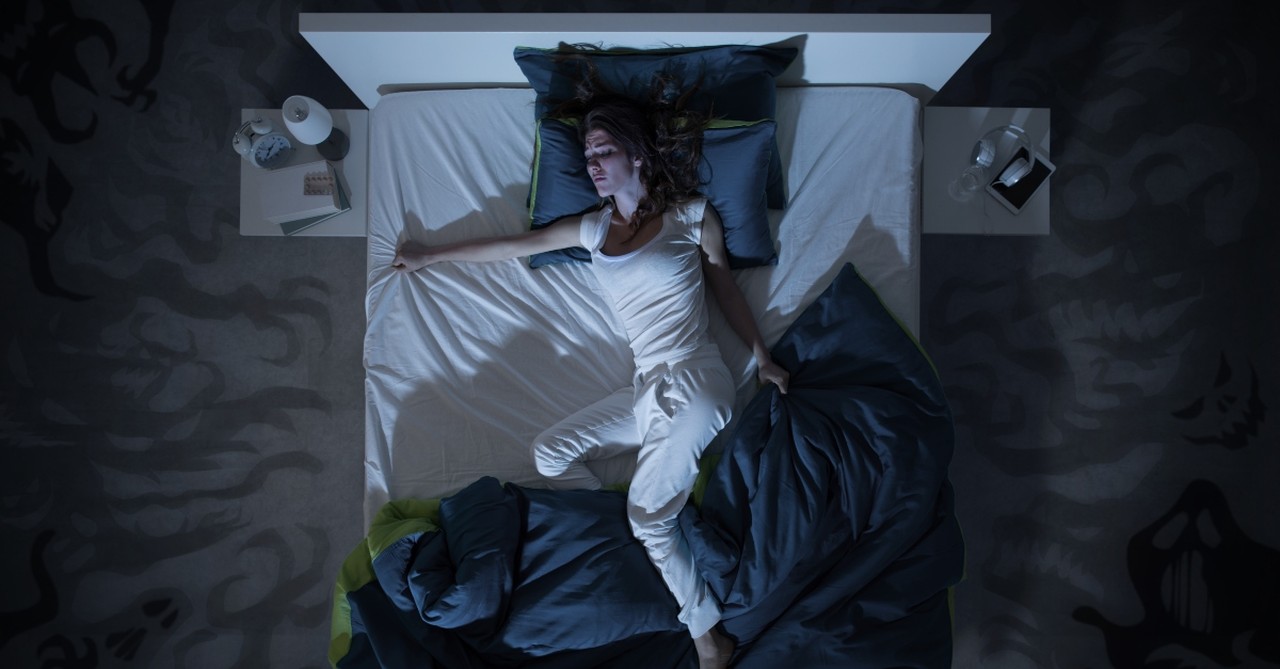 Woman having a nightmare