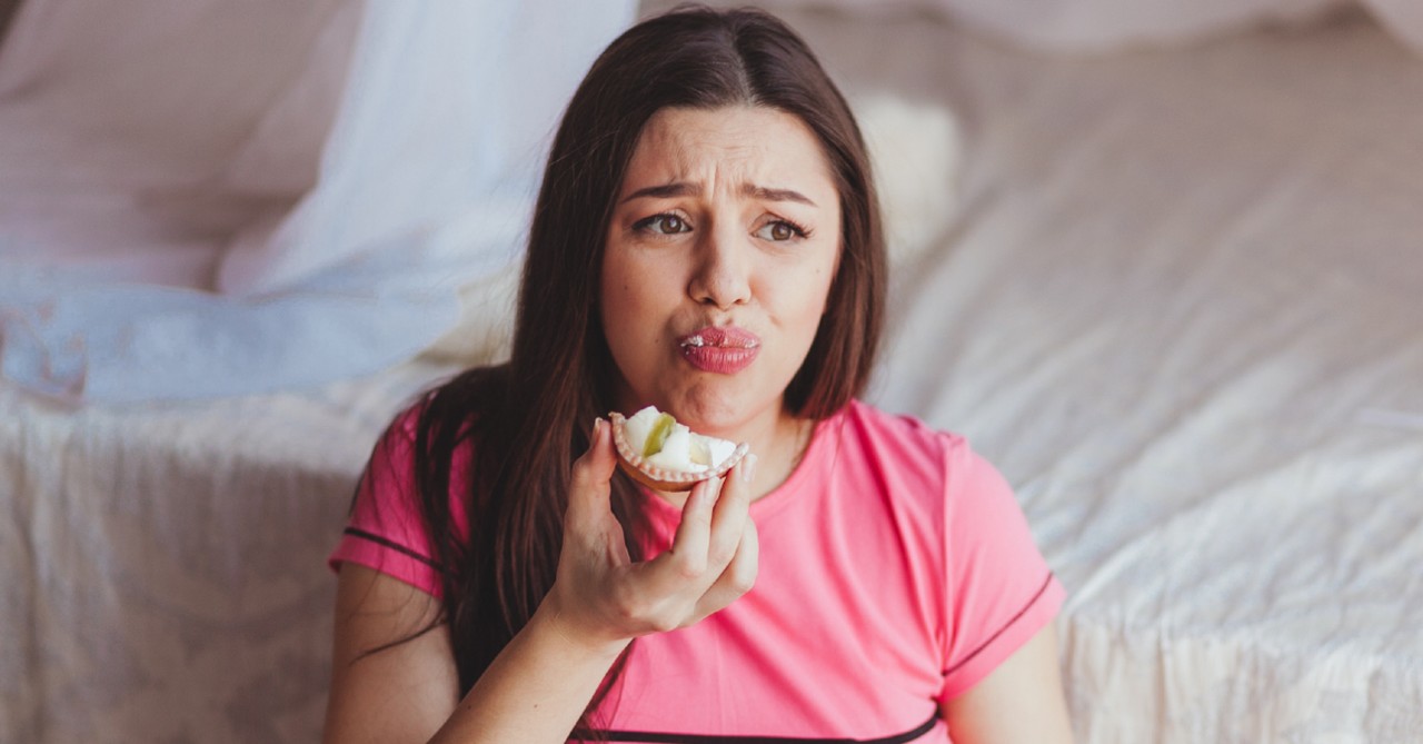 woman stress eating