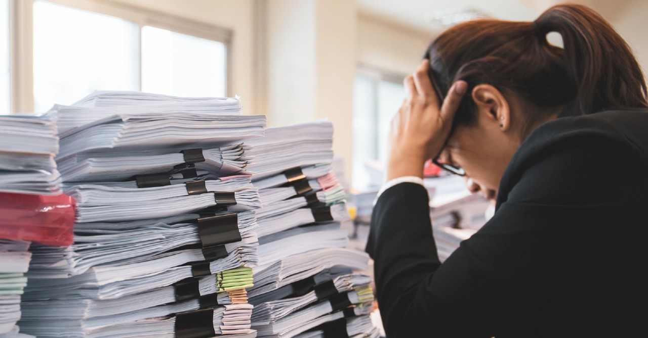 workaholic woman stressed