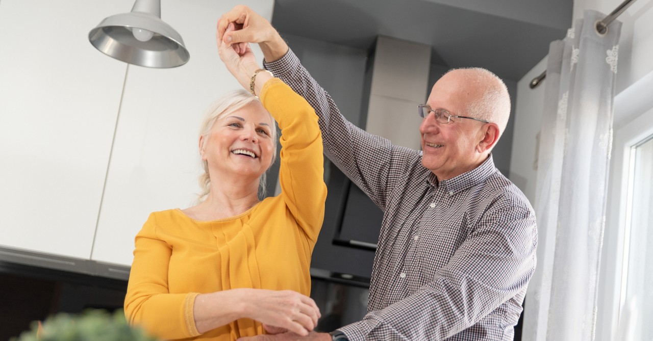 senior couple dancing in kitchen, how a christian wife can communicate better