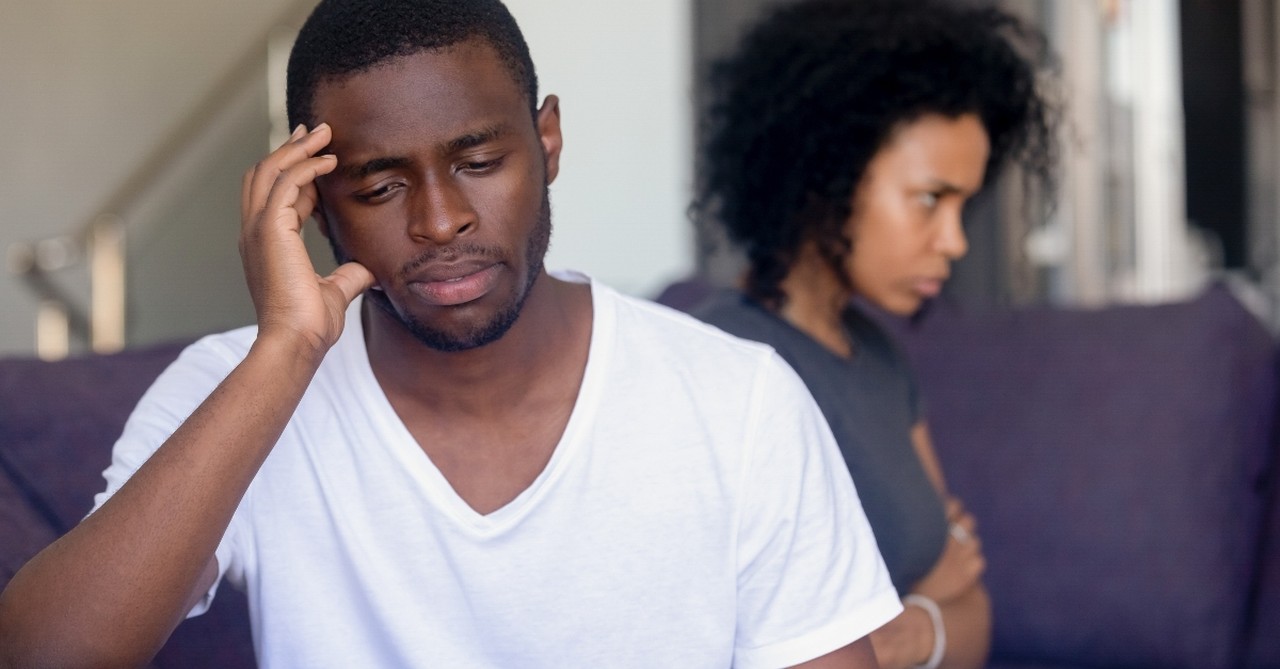 married couple looking away from each other looking upset, how shame undermines a marriage