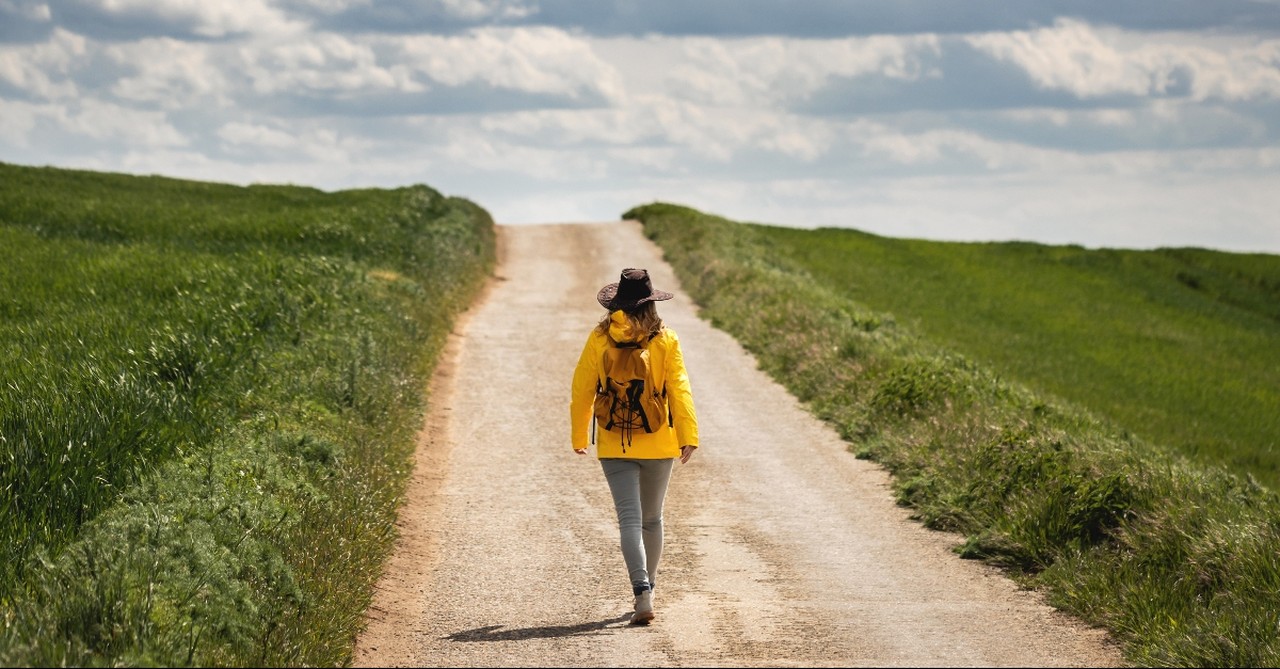 Woman walking a unknown path, thankfulness challenge