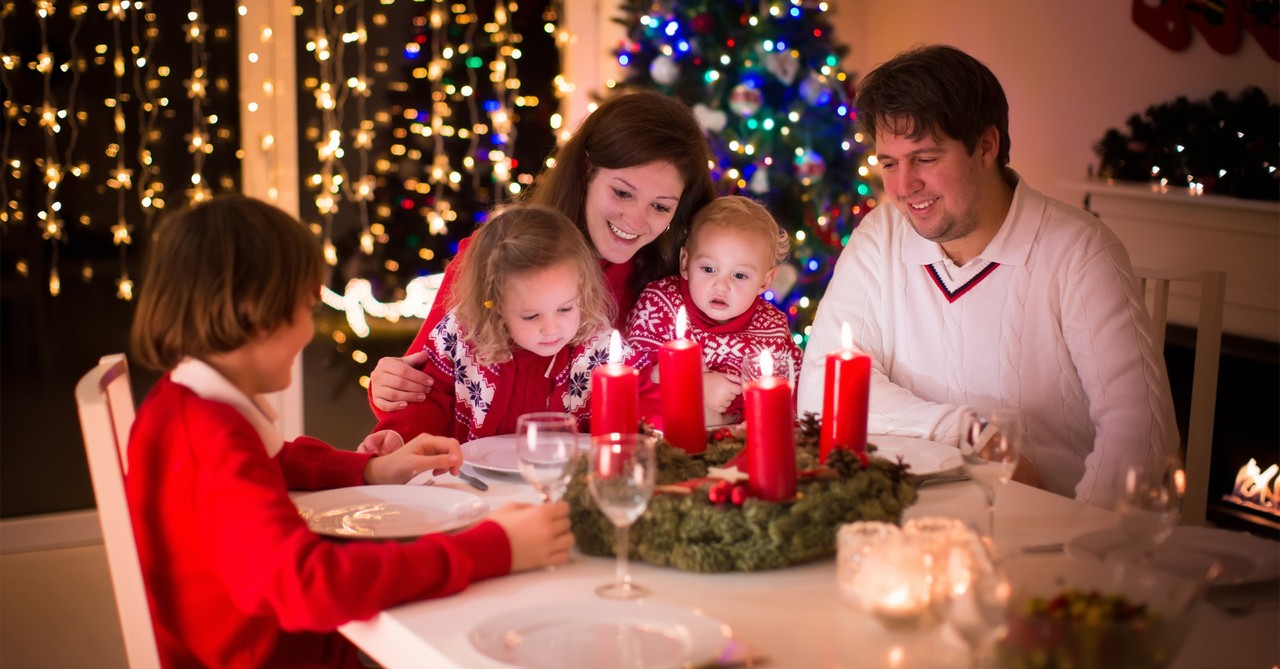 family celebrating advent