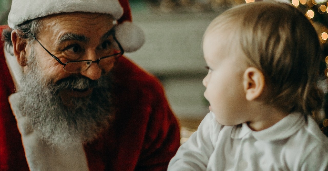 santa claus with baby