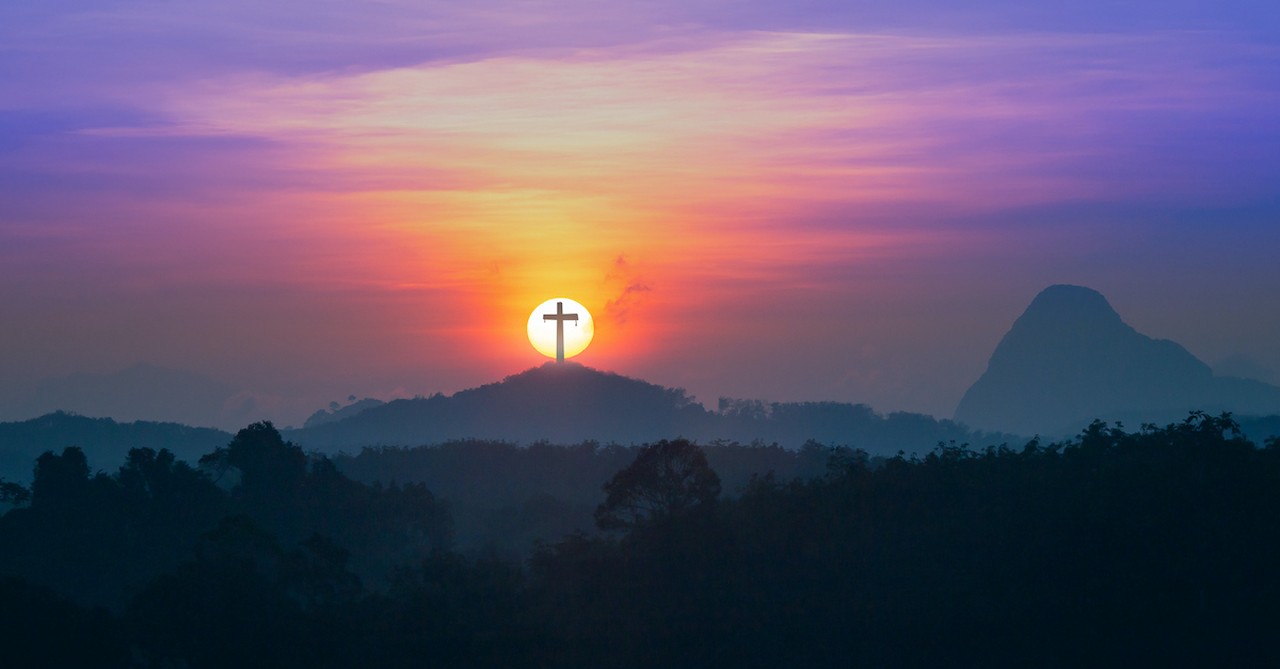 cross at sunset, reflections for good friday holy week