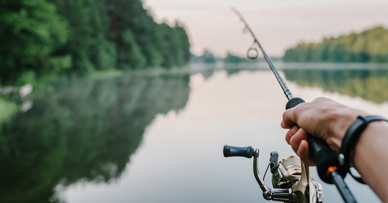 fishing pole over a lake, fishers of men