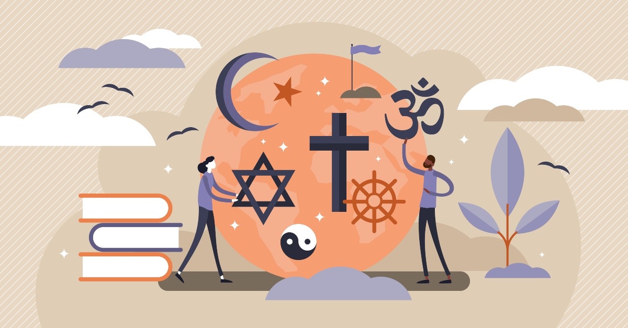 Illustration of different world religions