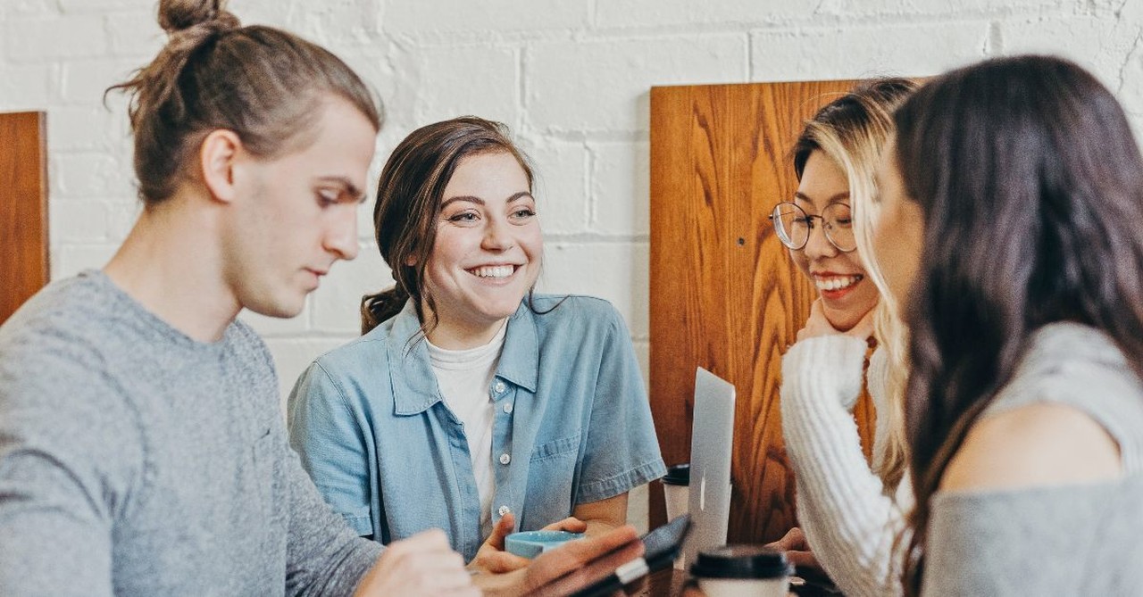 Group of people having coffee