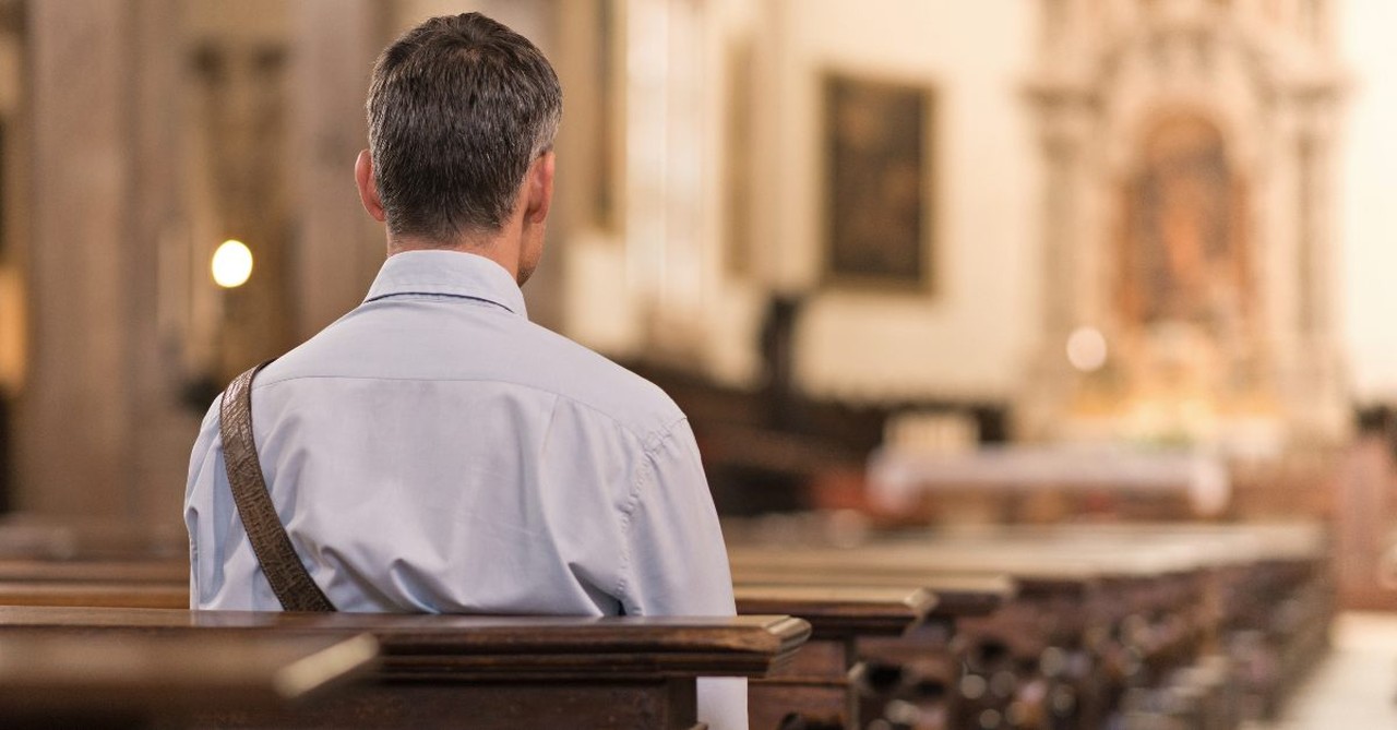 Man sitting in church