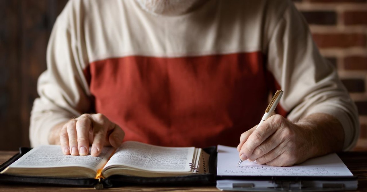 Man studying the Bible