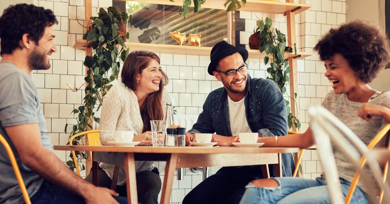 Group of people in a coffee shop