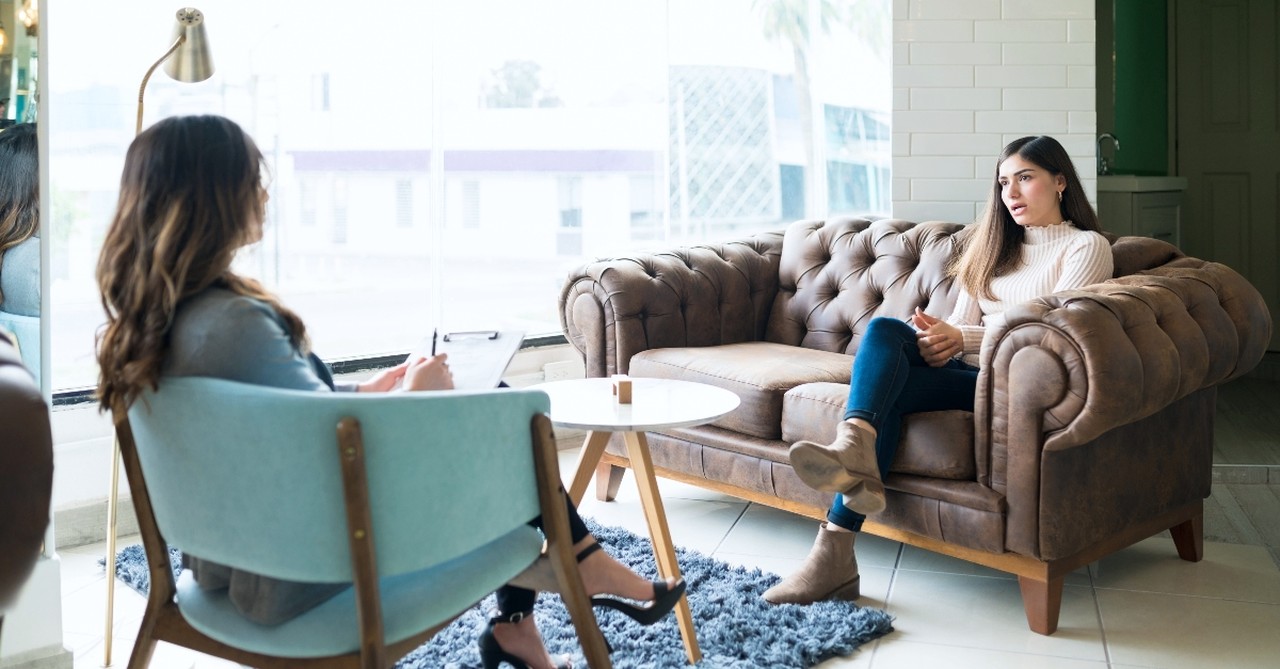 Woman in a therapists office