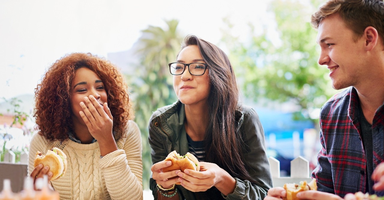 Friends out eating