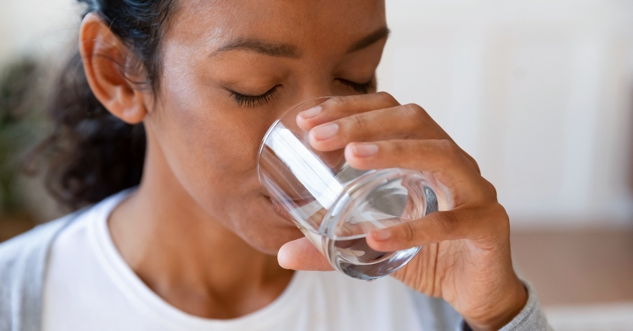 Woman drinking water