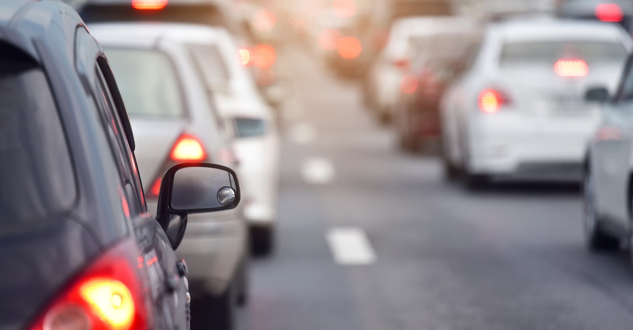 cars sitting in traffic