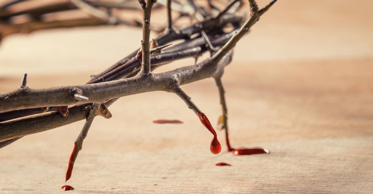 crown of thorns and blood as freedom from satan stronghold