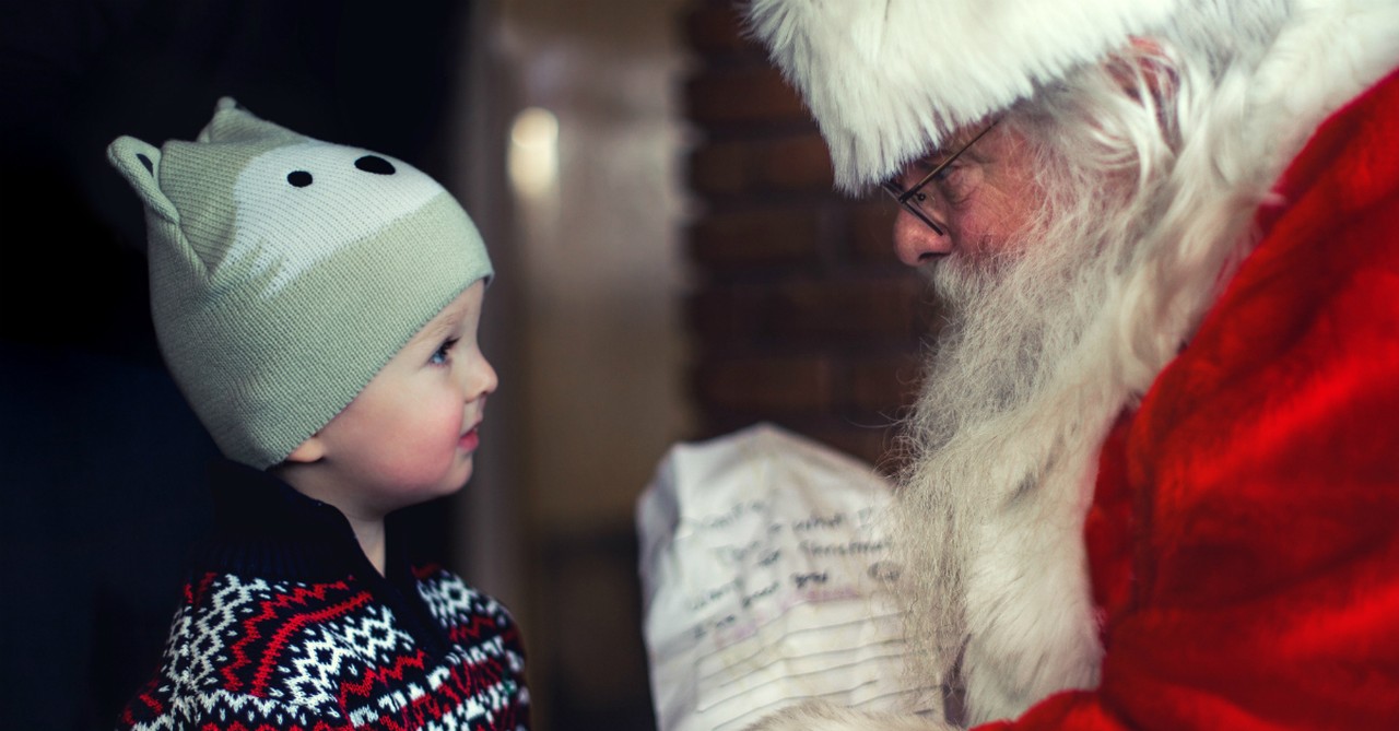 kid with santa