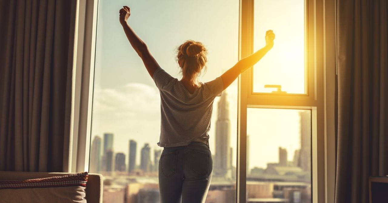 woman waking up morning evgenyata