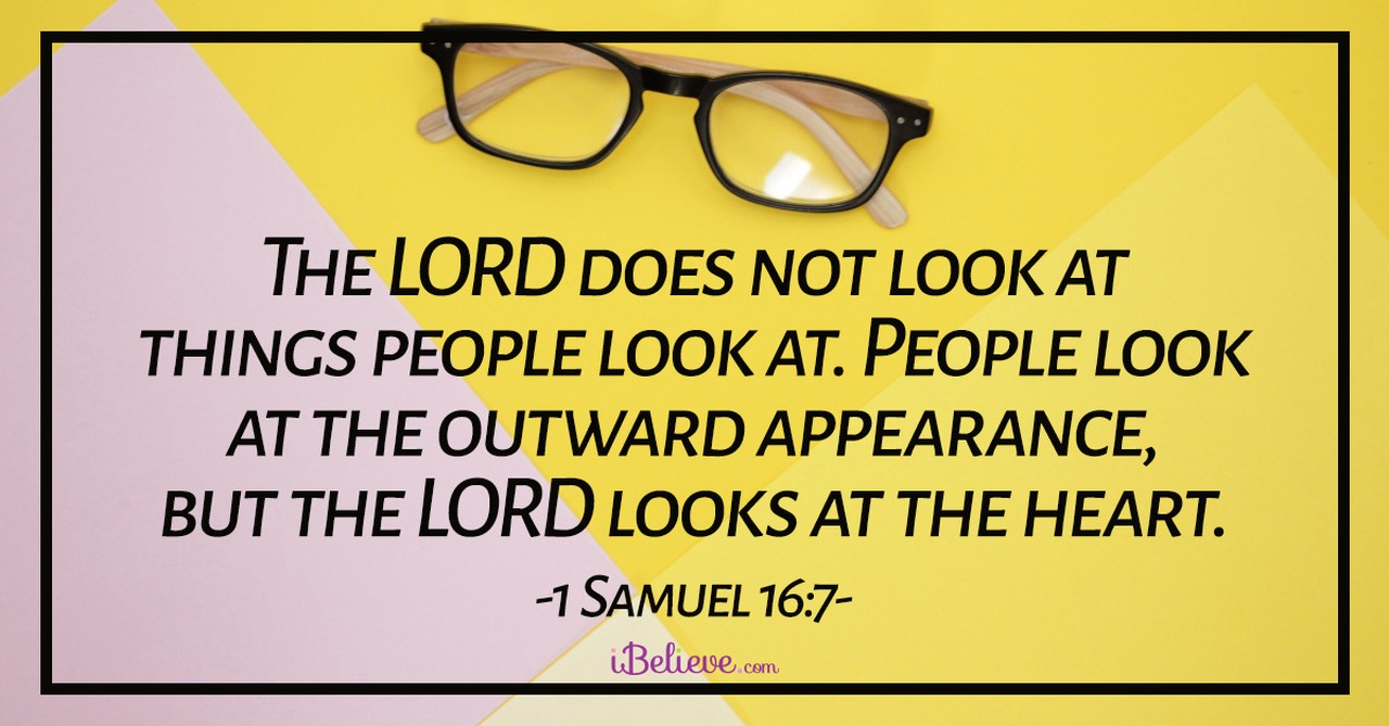 1 Samuel 16:7 scripture card the Lord looks at the heart