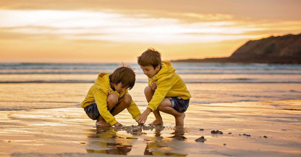 Young brothers playing together