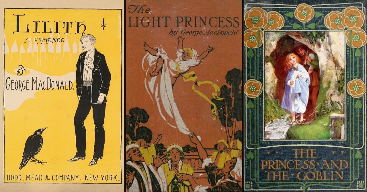 Photos of George MacDonald books: Lilith, the Light Princess, The Princess and the Goblin