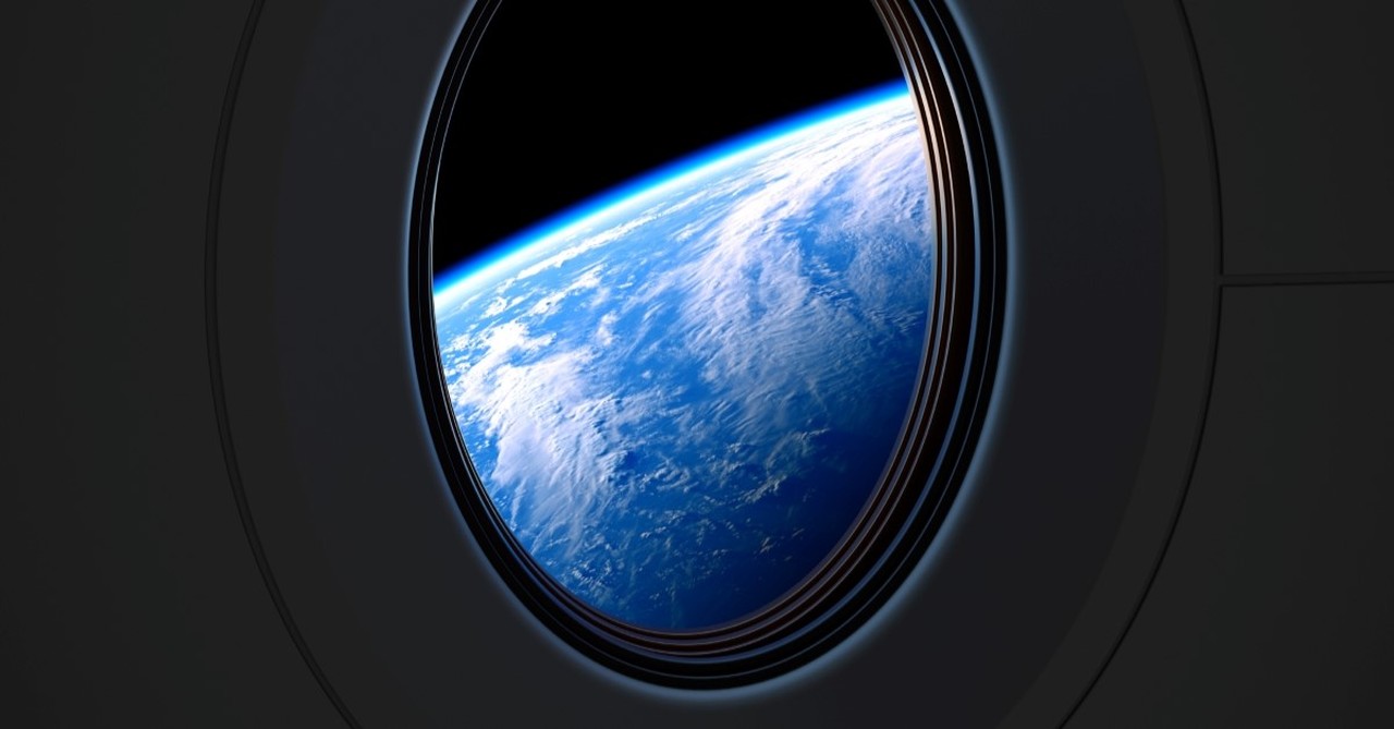 View of earth from spaceship porthole, out of the silent planet by cs lewis