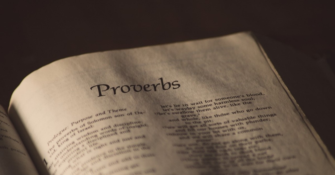 Bible open to Book of Proverbs