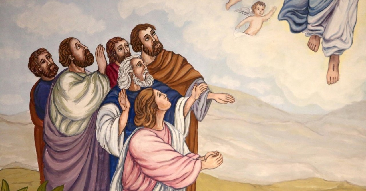 apostles watching jesus ascend, what happened between ascension and pentecost