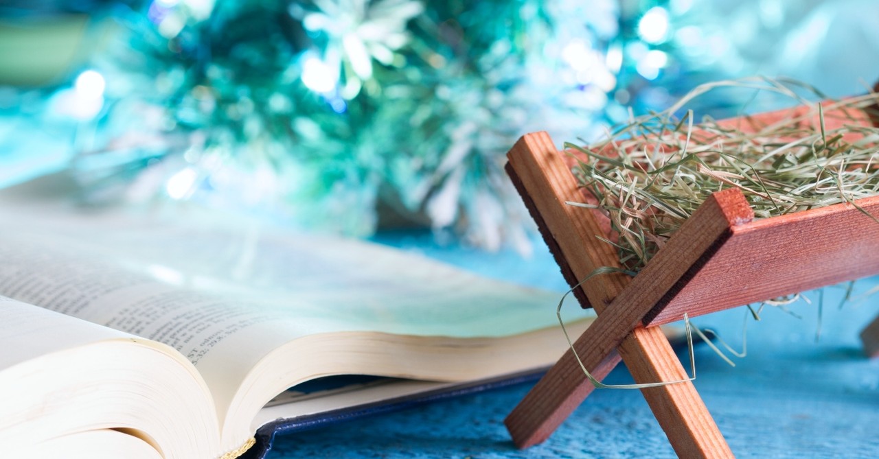 Manger near a Bible