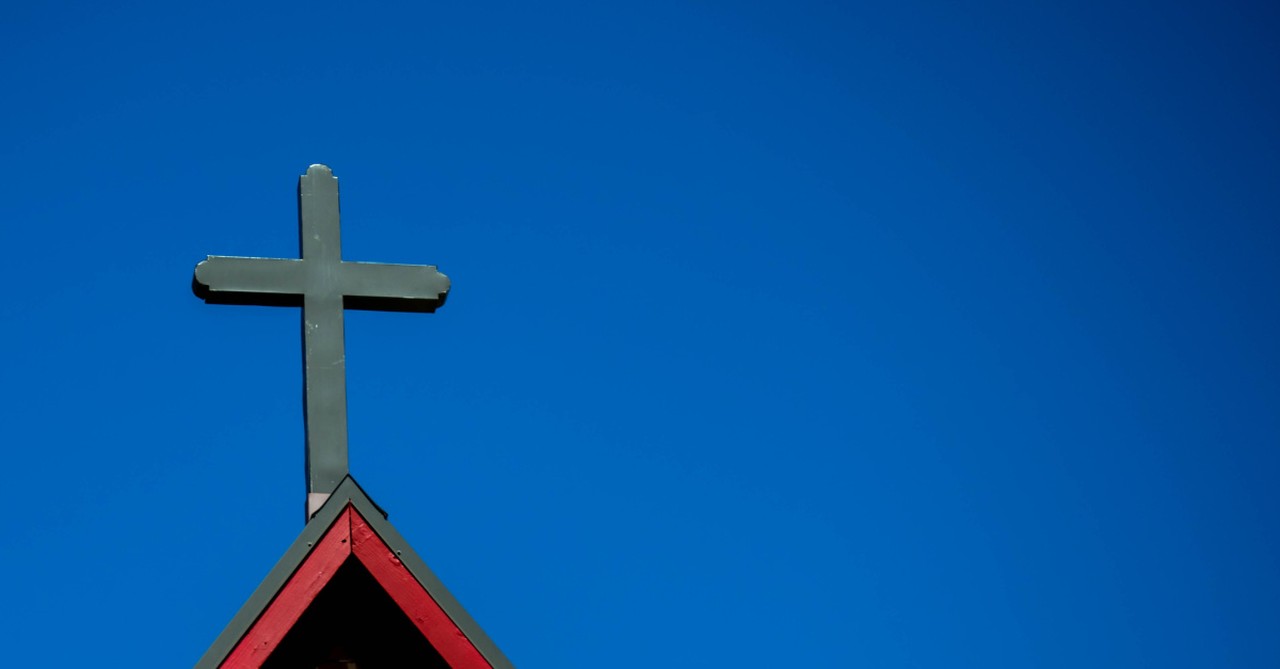 A church steeple, California church continues to hold services despite the building being damage from 6.4 earthquake