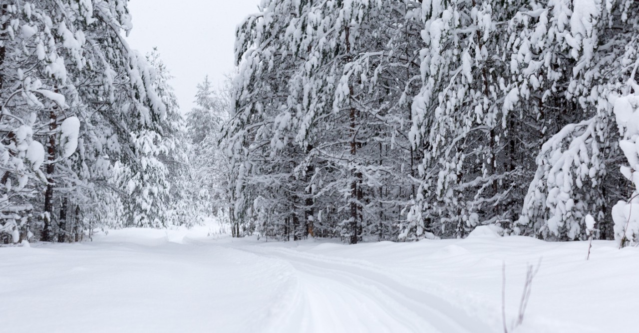 snow on the road, Helicopter passes over what looks like a rock in the snow is a burried car