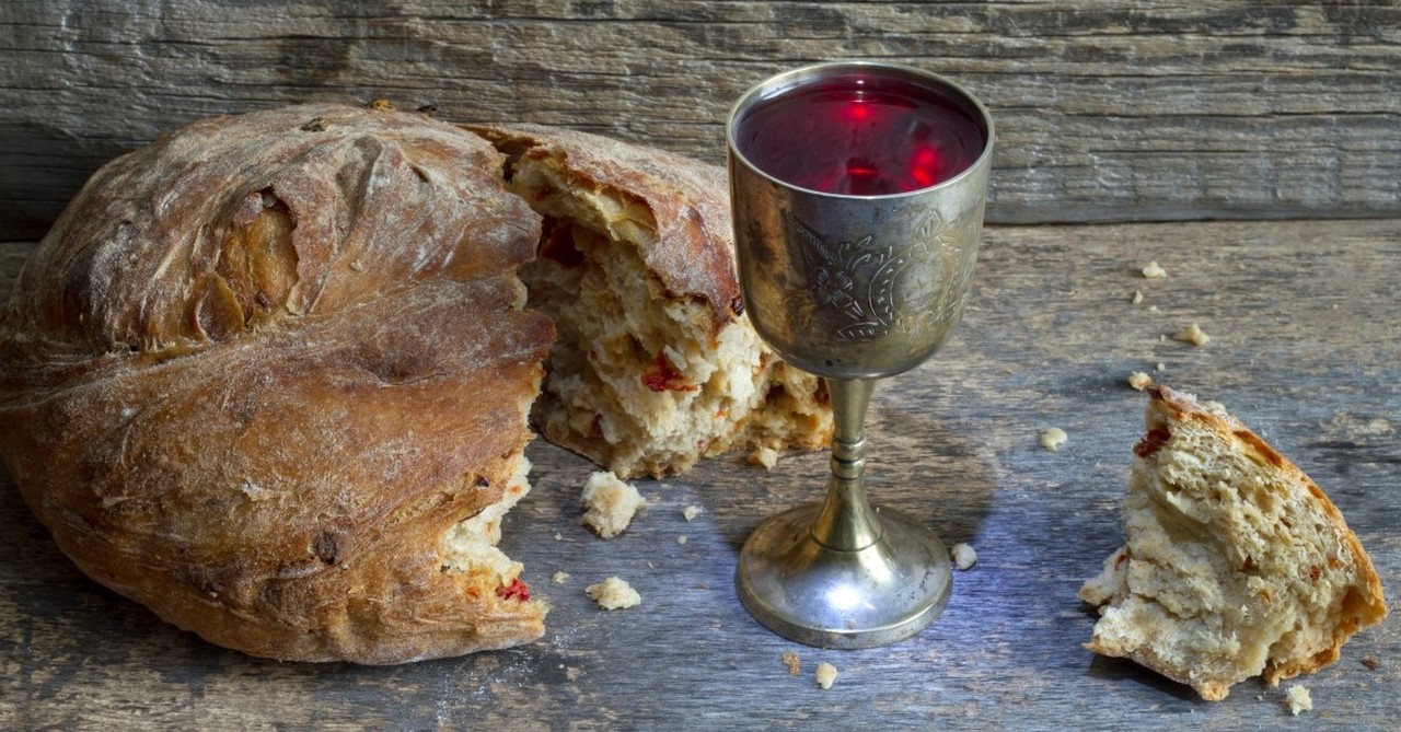 communion meal bread and wine, do this in remembrance of me