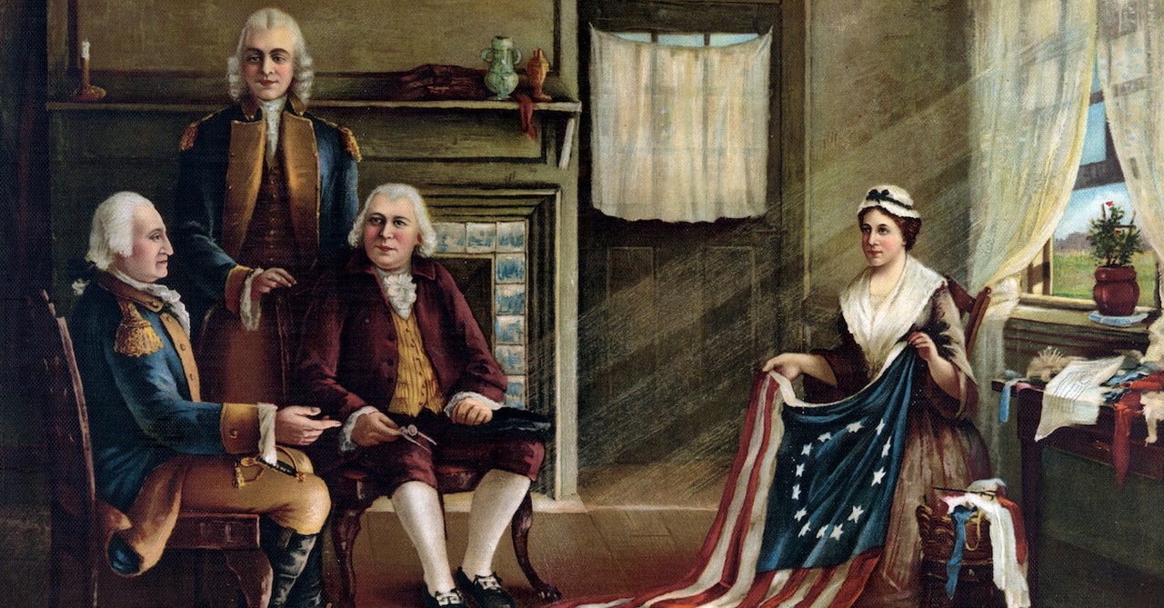 Betsy Ross sewing American flag fourth of july