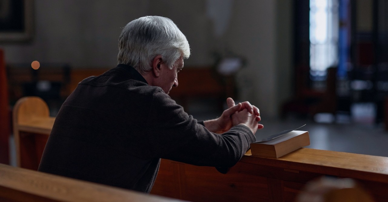 Man praying in the church