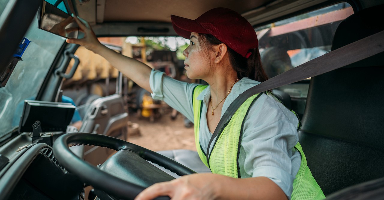 Delivery worker woman on the job