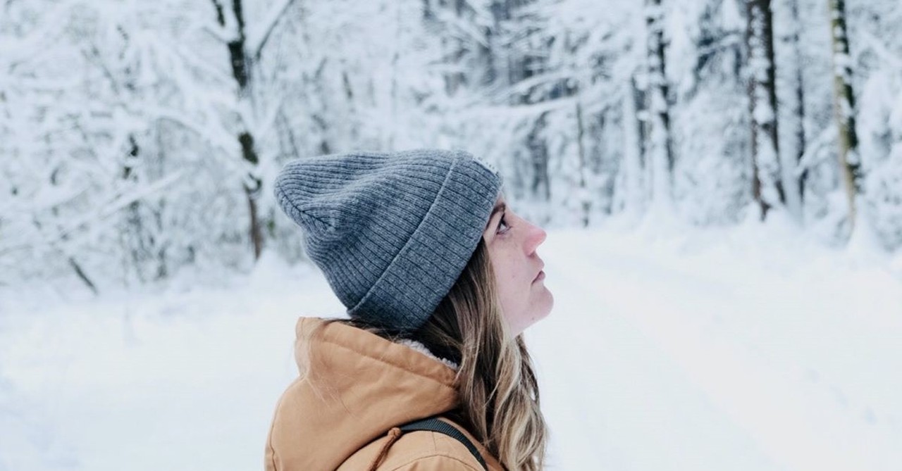 looking up winter snow 