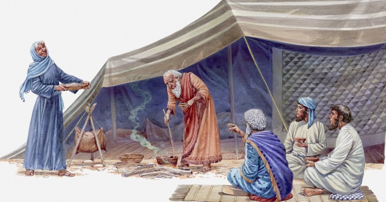 sarah and abraham serving three messengers from god, how old was sarah when god made her mother of all nations