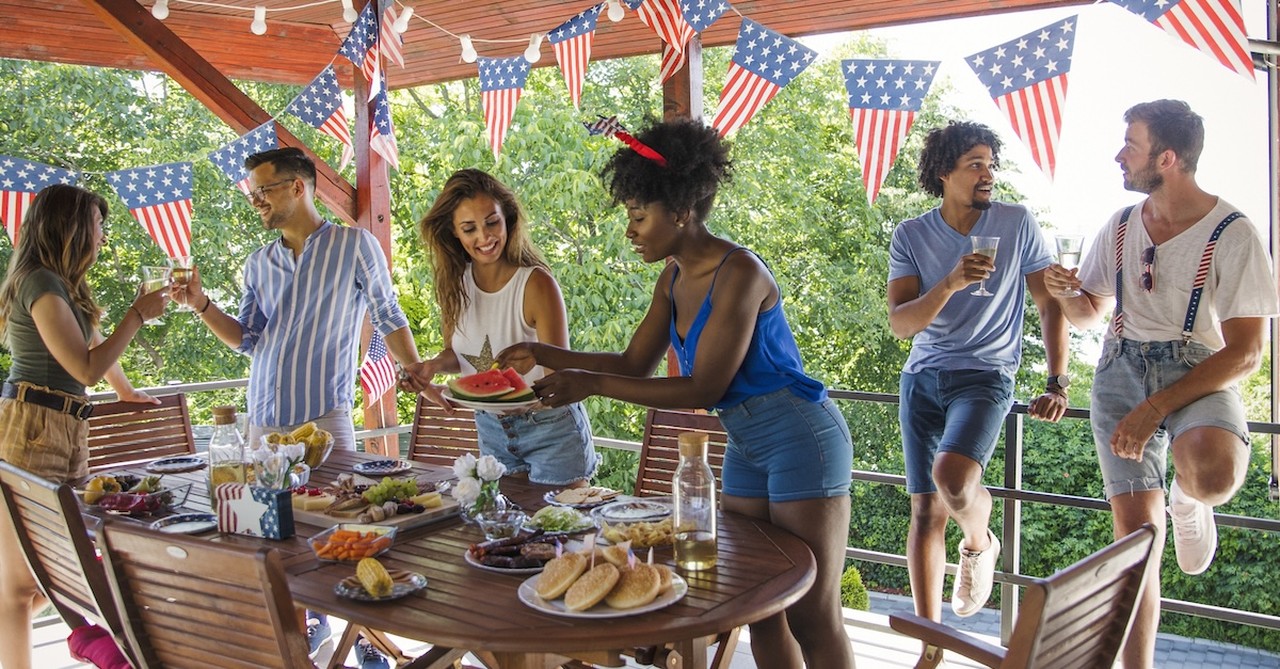 Friends eating food cookout 4th fourth of july cookout