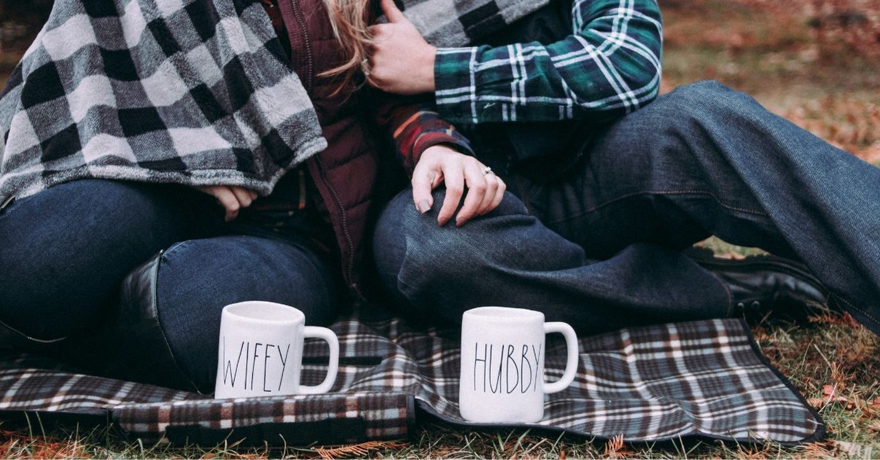 Couple at Christmas; creating Christmas traditions as a married couple.