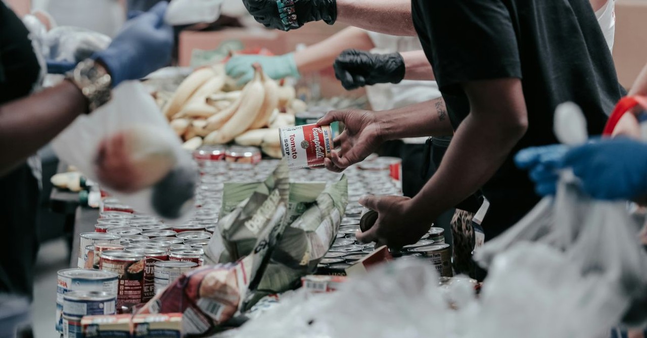 Donations at a food pantry; creating holiday traditions as a married couple.