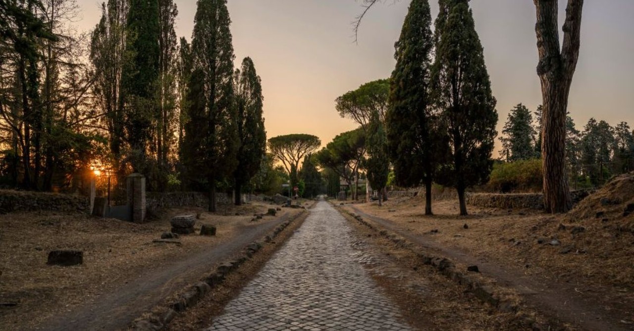 The Appian Way; Rome, Italy; path 