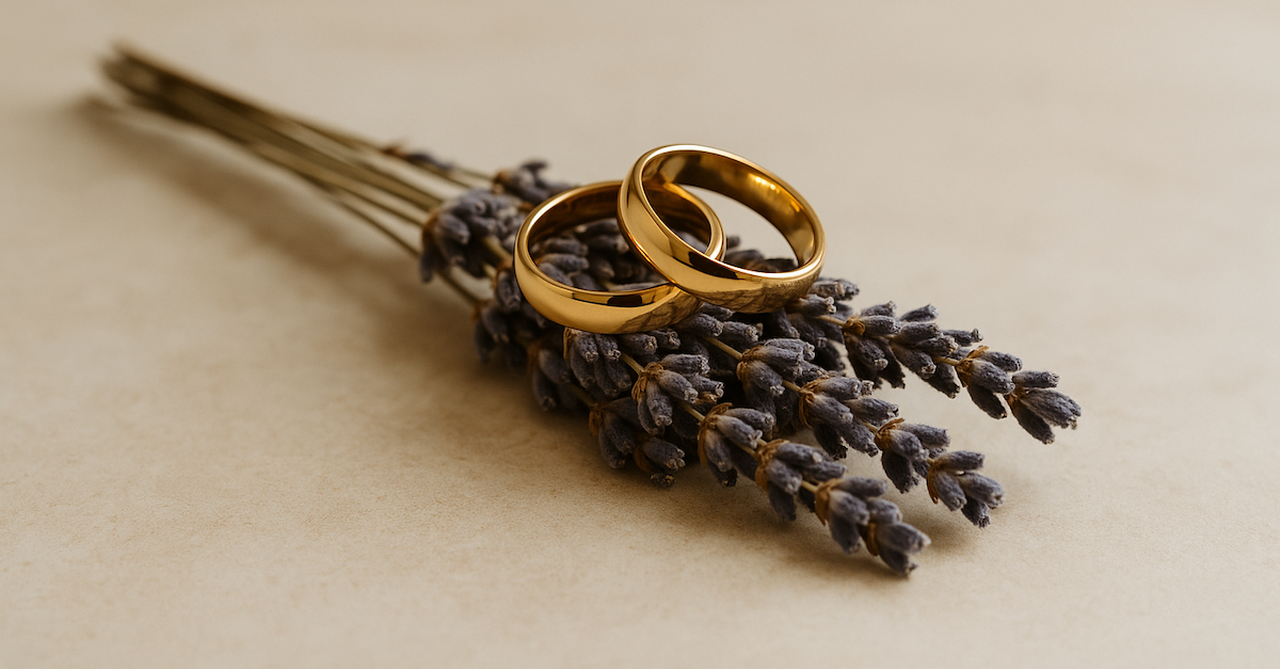 Lavender and wedding band rings marriage, lavender marriage