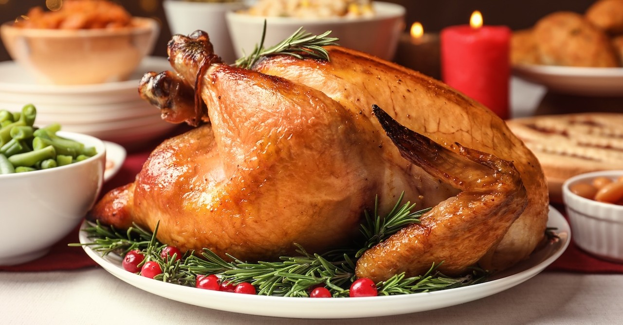 turkey for thanksgiving on a platter